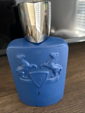 Armani Exchange Blue Fragrance Bottle with Silver Cap